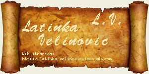 Latinka Velinović vizit kartica